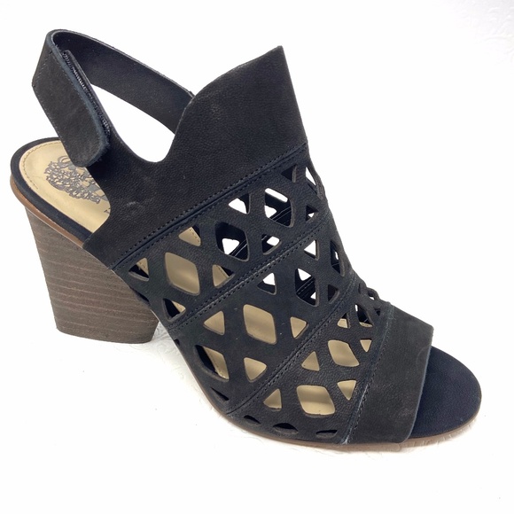 Vince Camuto Shoes | Vince Camuto Deverly Cutout Nubuck Heeled Sandal 8 | Poshmark